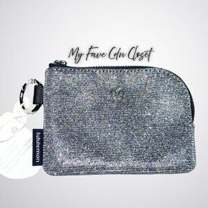 Lululemon athletica Shimmering Graphite & Silver Clippable Card Pouch Glitter